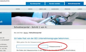 Drei Portale, eine Sicherheitsmaxime: Wer online Erklärungen abgeben möchte, muss sich ausweisen - entweder mit der Inkassonummer (Bild) oder im Kundenbereich mit Benutzername und Kennwort.